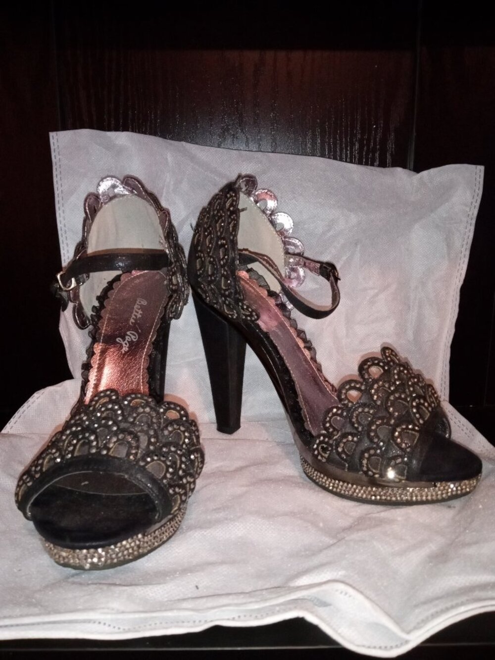 Bettie Page Sequin Heels By Ellie